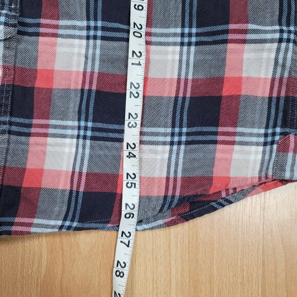 AllSaints Spitalfields Corduroy Patch‎ Shirt Men’s Size Medium Plaid Button Long - Picture 7 of 9